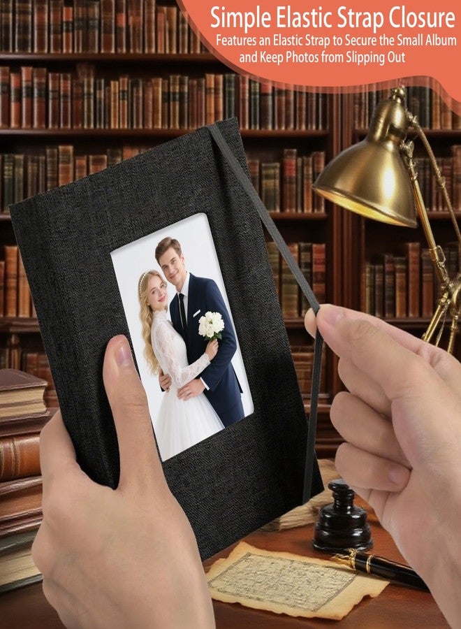 UCEHIPAW 24 Packs Photo Album Black Memory Book for 4 x 6 Inch Small Pictures with Front Window Linen Cover 26 Clear Pages Hold 52 Pictures for Family Baby Wedding Anniversare - Image 5